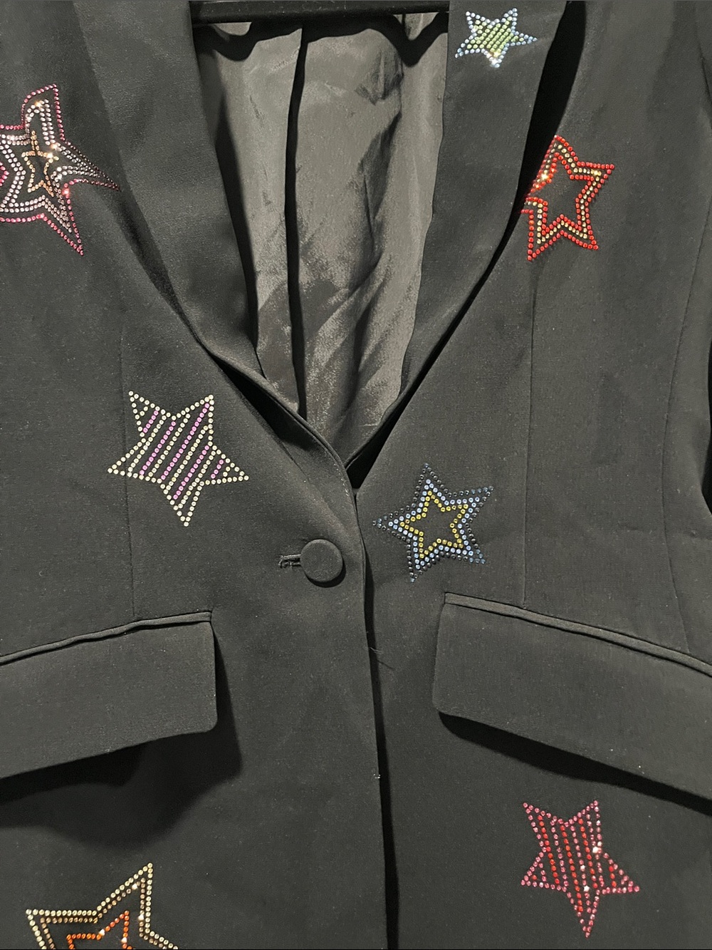 cinq a sept Black Blazer and skirt with Multicolor Star Embellishments - Picture 4 of 15